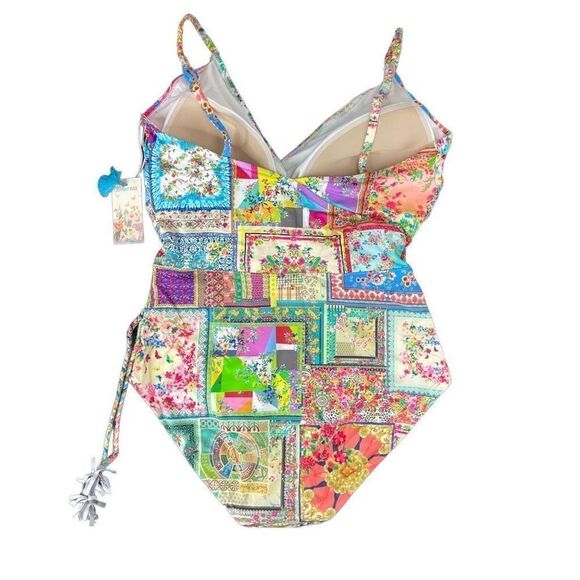 New Johnny Was Fleur Braided Wrap One Piece Swimsuit Floral Print Size 3X - Picture 3 of 7